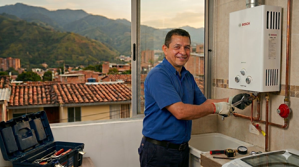 Técnico experto en reparación de calentadores a gas en Medellín